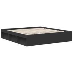 Berkfield Home Bed Frame with Headboard Black 180 x 200 cm Solid Pine Wood - thumbnail 5