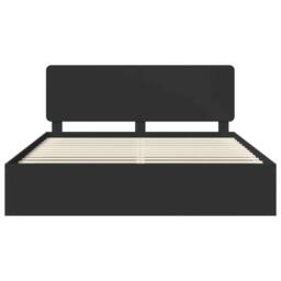Berkfield Home Bed Frame with Headboard Black 180 x 200 cm Solid Pine Wood - thumbnail 7