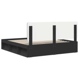 Berkfield Home Bed Frame with Headboard Black 180 x 200 cm Solid Pine Wood - thumbnail 9