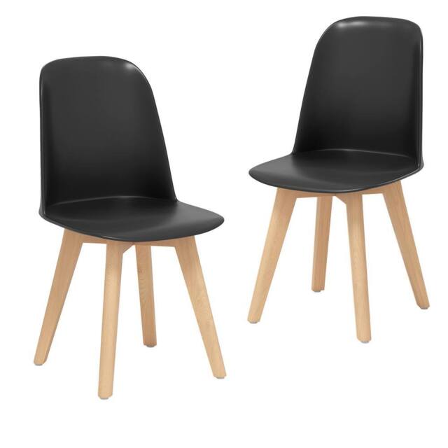 Costway Modern Dining Chairs Set of 2 Armless Kitchen Chairs Side Chair in Black - image 1