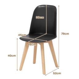 Costway Modern Dining Chairs Set of 2 Armless Kitchen Chairs Side Chair in Black - thumbnail 2