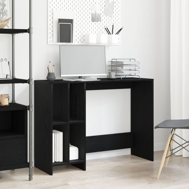 Berkfield Home Black Oak Desk - 102.5x35x75 cm Made from Engineered Wood - image 1