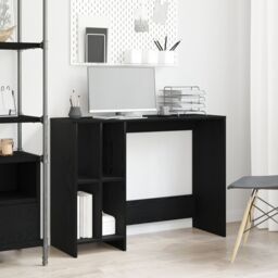 Berkfield Home Black Oak Desk - 102.5x35x75 cm Made from Engineered Wood - thumbnail 1