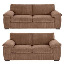 Furniture 786 Amalfi Jumbo Cord 3+2 Seater Sofa Set in Camel - thumbnail 1