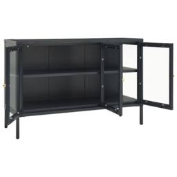 Berkfield Home Sideboard Anthracite 105x35x70 cm Steel & Glass in Black - Size: 105 x 35 x 70 cm - thumbnail 6
