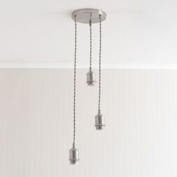 ValueLights Shaw Cluster Drop 3 Way Chrome Gold Black Adjustable Ceiling Light in Silver - thumbnail 2