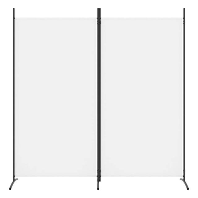 Berkfield Home Durable 2-Panel Room Divider White 175x180 cm Fabric - image 1