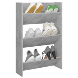Berkfield Home Wall Shoe Cabinet Concrete Grey 60x18x90 cm Engineered Wood - Size: 60 x 18 x 90 cm - thumbnail 3