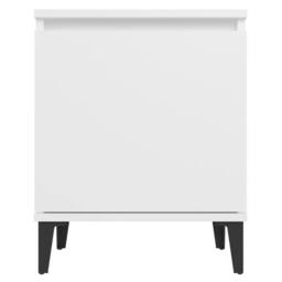 Berkfield Home Sturdy Bed Cabinet with Metal Legs White 40x30x50 cm - Size: 40 x 30 x 50 cm - thumbnail 6