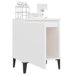 Berkfield Home Sturdy Bed Cabinet with Metal Legs White 40x30x50 cm - Size: 40 x 30 x 50 cm - thumbnail 4