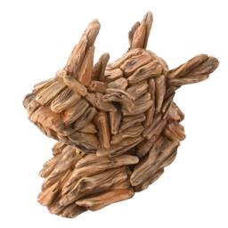 Naturecraft Resin Driftwood Collection Rhino Head Wall Art in Brown - thumbnail 4