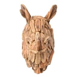 Naturecraft Resin Driftwood Collection Rhino Head Wall Art in Brown - thumbnail 5