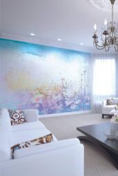 Origin Murals Daisy Meadow Wall Mural in Purple - Size: W350 cm x H280 cm - thumbnail 1