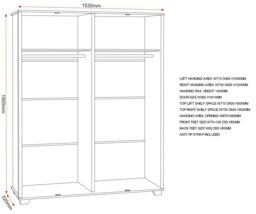 Seconique Oliver 4 Door Wardrobe in Light Oak - thumbnail 6