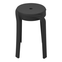 Living and Home 10 Pcs Plastic Stackable Round Stools Dining Chair ( Load Capacity 150kg ) in Black - thumbnail 6