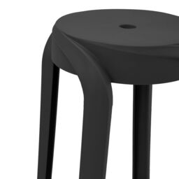 Living and Home 10 Pcs Plastic Stackable Round Stools Dining Chair ( Load Capacity 150kg ) in Black - thumbnail 7