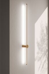 Living and Home 360 Degree Adjustable LED Straight Wall Light White Light 100cm with Wire in Gold - thumbnail 3