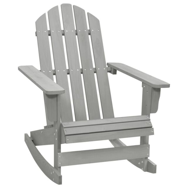 Berkfield Home Garden Rocking Chair Wood Grey - image 1