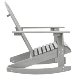 Berkfield Home Garden Rocking Chair Wood Grey - thumbnail 3