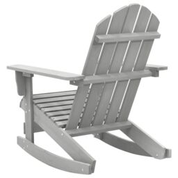 Berkfield Home Garden Rocking Chair Wood Grey - thumbnail 4