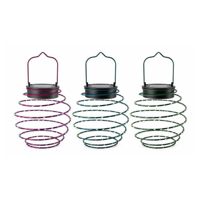Voltico Solar Spiral Hanging Light Warm White LED Garden Decor - 3 Colours - Size: 3 Pack - image 1