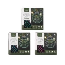 Voltico Solar Spiral Hanging Light Warm White LED Garden Decor - 3 Colours - Size: 3 Pack - thumbnail 3