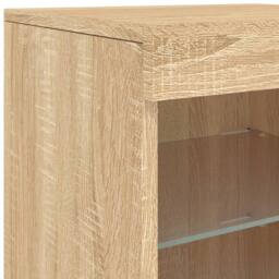 Berkfield Home Sideboard with LED Lights Sonoma Oak 41x37x67 cm in Brown - Size: 41 x 37 x 67 cm - thumbnail 9