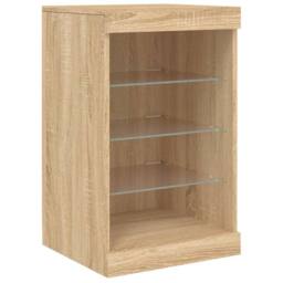 Berkfield Home Sideboard with LED Lights Sonoma Oak 41x37x67 cm in Brown - Size: 41 x 37 x 67 cm - thumbnail 3