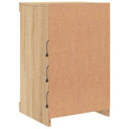 Berkfield Home Sideboard with LED Lights Sonoma Oak 41x37x67 cm in Brown - Size: 41 x 37 x 67 cm - thumbnail 8