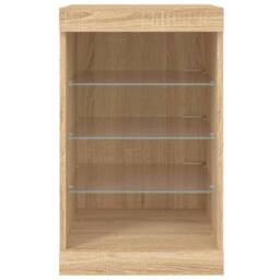 Berkfield Home Sideboard with LED Lights Sonoma Oak 41x37x67 cm in Brown - Size: 41 x 37 x 67 cm - thumbnail 6