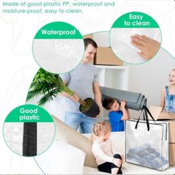 VOGREX 3 X DIMPA STORAGE CLEAR REUSABLE HEAVY DUTY LAUNDRY BAGS Moth & Moisture Proof in Black - thumbnail 5
