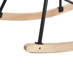 Wyld and Coco Off-White Boucle Rocking Chair - Teddy Upholstery Black Metal Legs in White - thumbnail 8