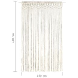 Berkfield Home Macrame Curtain 140x240 cm Cotton in Cream - thumbnail 5