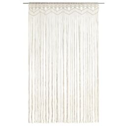 Berkfield Home Macrame Curtain 140x240 cm Cotton in Cream - thumbnail 2