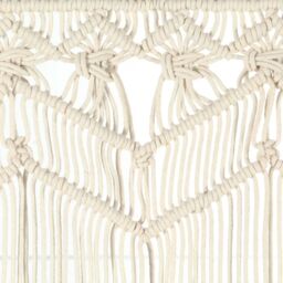 Berkfield Home Macrame Curtain 140x240 cm Cotton in Cream - thumbnail 4