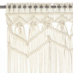 Berkfield Home Macrame Curtain 140x240 cm Cotton in Cream - thumbnail 3
