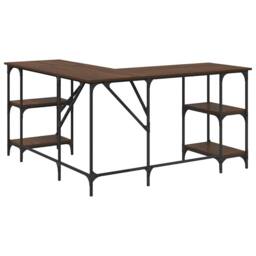 Berkfield Home Decorative Desk Brown Oak 139x139x75 cm Engineered Wood - Size: 139 x 139 x 75 cm - thumbnail 7