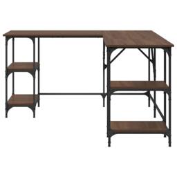 Berkfield Home Decorative Desk Brown Oak 139x139x75 cm Engineered Wood - Size: 139 x 139 x 75 cm - thumbnail 5