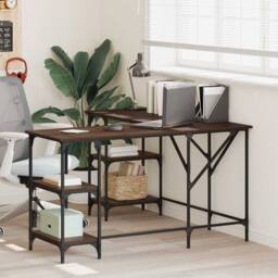 Berkfield Home Decorative Desk Brown Oak 139x139x75 cm Engineered Wood - Size: 139 x 139 x 75 cm - thumbnail 2