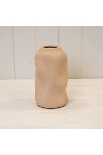 KDMD Tan Medium Textured Sculptured Vase - image 1