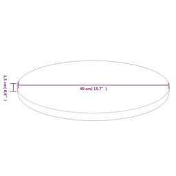 Berkfield Home Round Table Top Dark Brown √ò40x1.5 cm Treated Solid Wood Oak - Size: 40x1.5 cm - thumbnail 4