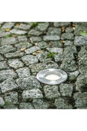 CGC Lighting 'Nola Round Small Single Stainless Steel Inground Or Decking Lights in Silver