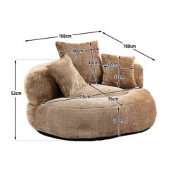 Direct Wicker Lazy Sofa, Durable Comfort High Back Chenille Bean Bag Chair Couch in Brown - Size: 1 Pack - thumbnail 2