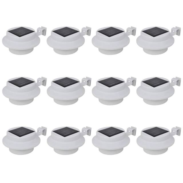 Berkfield Home Outdoor Solar Fence Lamps 12 pcs LED White