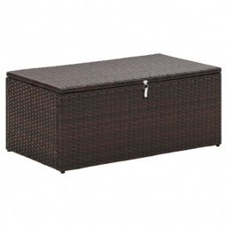 Home Detail Paloma 4 Piece Rattan Garden Furniture Sofa Set with Ottoman Chest Storage Tables in Brown - thumbnail 5