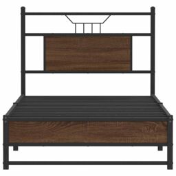 Berkfield Home Bed Frame without Mattress Brown Oak 80x200 cm Engineered Wood - thumbnail 6