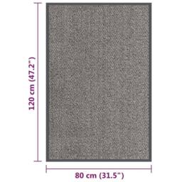 Berkfield Home Doormat Tufted 80x120 cm Light Brown in Grey - thumbnail 5