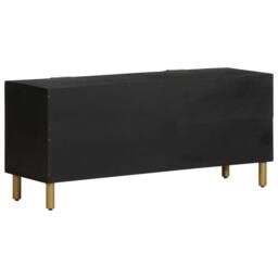 Berkfield Home TV Cabinet Black 105x33x46 cm Engineered Wood - Size: 105 x 33 x 46 cm - thumbnail 5