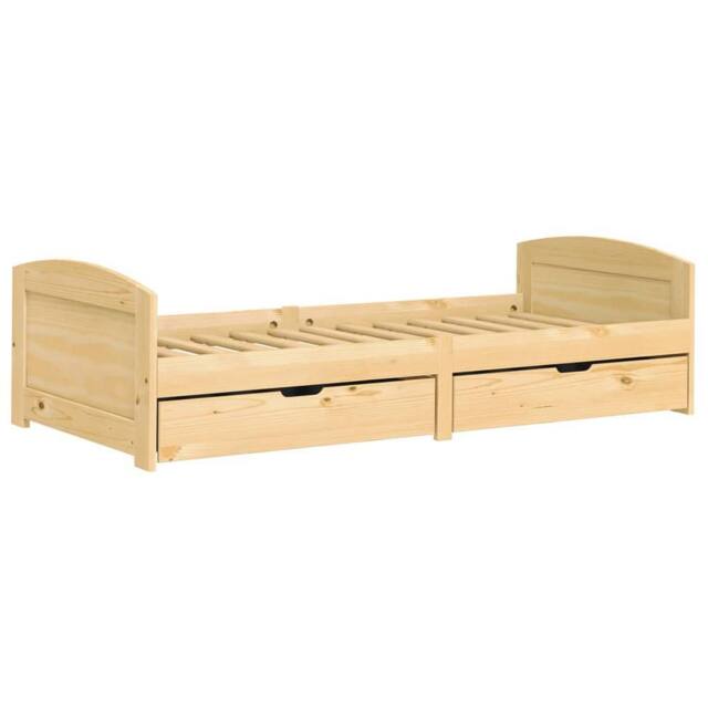 Berkfield Home Beautiful Day Bed with 2 Drawers IRUN 90x200 cm Solid Wood Pine in Light Brown - image 1
