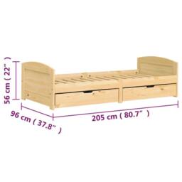 Berkfield Home Beautiful Day Bed with 2 Drawers IRUN 90x200 cm Solid Wood Pine in Light Brown - thumbnail 8